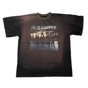 90s Slaughter "Rock Never Stops" Vintage Band Tour T-Shirt